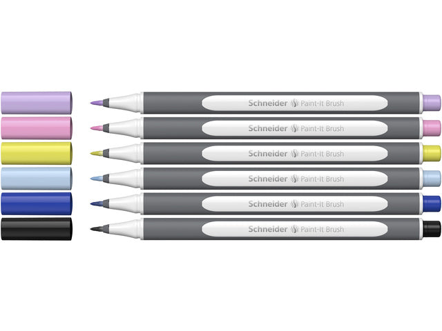 Brushpen Schneider Paint-it 070 5+1 ass. V01 kartonnen verpakking