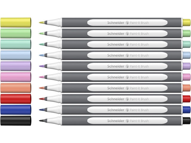 Penseelpen Schneider Paint-it 070 8+2 ass. kartonnen etui