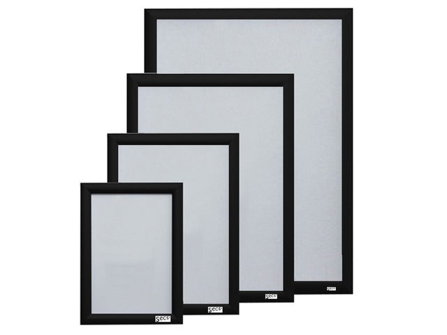 Kliklijst Seco A1 zwart 25mm Aluminium frame, anti-glans PVC voorkant