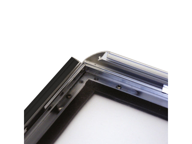 Kliklijst Seco A2 zwart 25mm Aluminium frame, anti-glans PVC voorkant