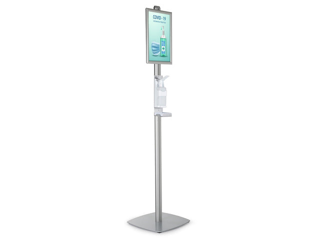 Standaar Seco handontsmetting 1,5m hoog. Met A3-lijst