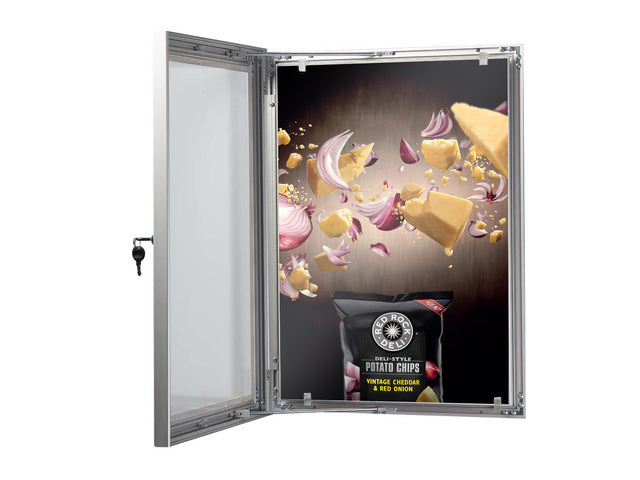 Posterlijst Seco 2x Perspex A4 zilver afsluitbaar