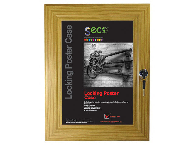 Posterlijst Seco A4 Perspex licht hout afsluitbaar