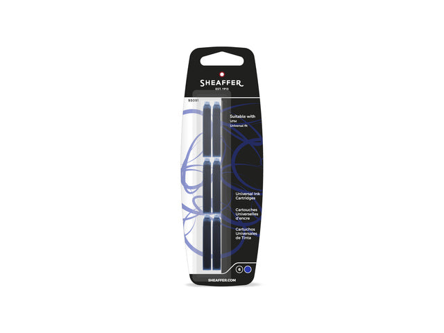 Inktpatronen SHEAFFER blauw 6 stuks op blister