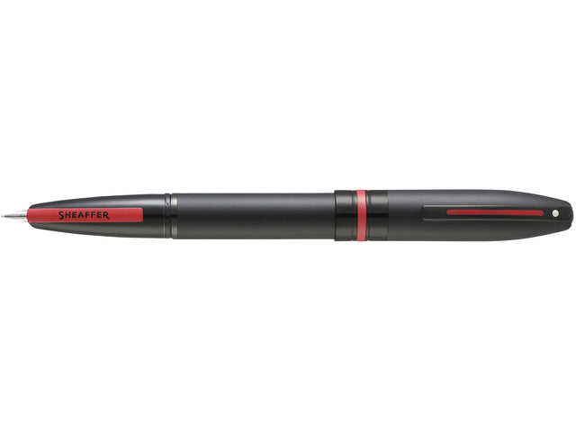 Vulpen SHEAFFER Icon E9108 F Mattschwarzer Lack mit roten PVD-Besatz