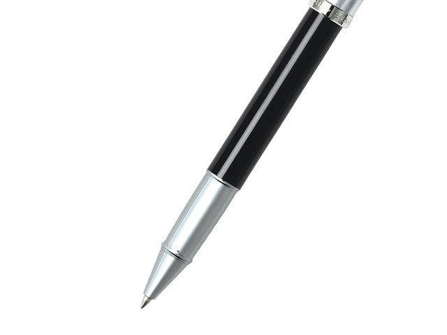 Rollerball SHEAFFER 100 E9313 Glänzend schwarzer Schaft gebürstete Chromkappe vernickelt