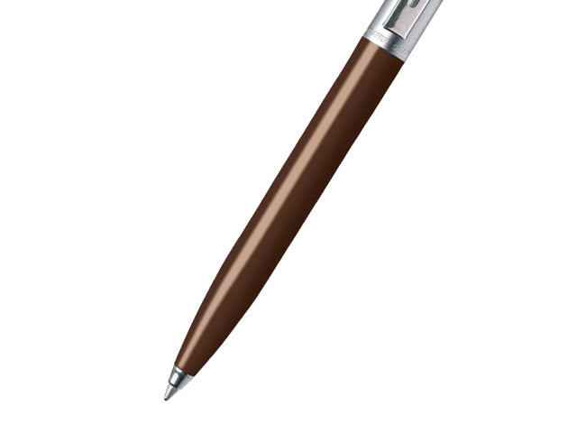 Balpen SHEAFFER SENTINEL 321 Koffieboon (bruin) geborsteld chroom, verchroomd