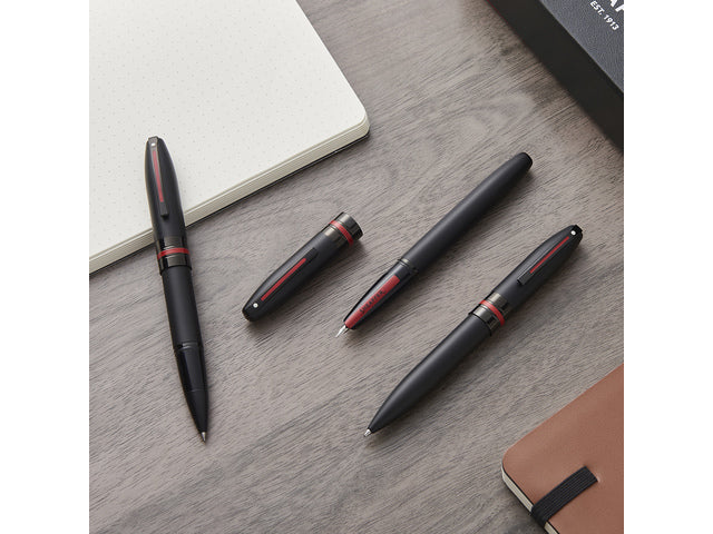 Balpen SHEAFFER Icon E9108 Matzwarte lak rode PVD-afwerking