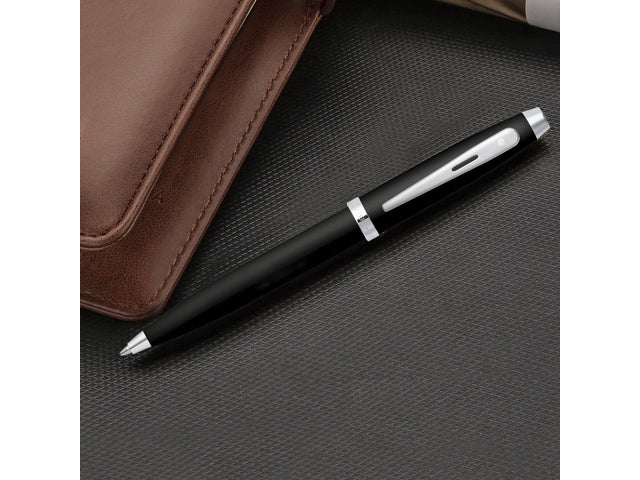 Balpen SHEAFFER 100 E9338 Glanzend zwart gelakt verchroomd