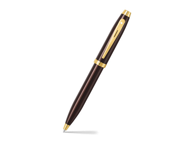 Balpen Sheaffer 100 E9370 Koffie bruin PVD goud