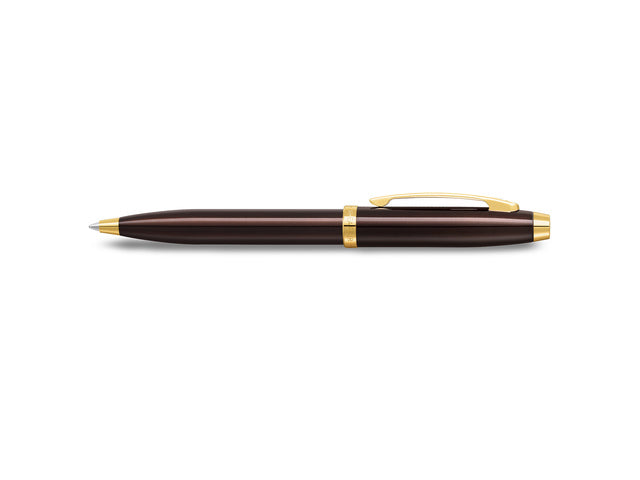 Balpen Sheaffer 100 E9370 Koffie bruin PVD goud