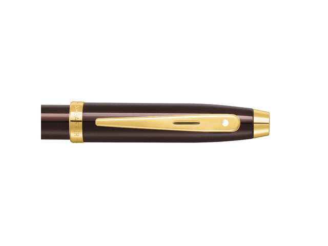 Balpen Sheaffer 100 E9370 Koffie bruin PVD goud