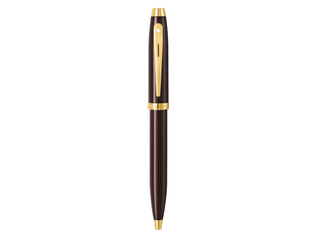 Balpen Sheaffer 100 E9370 Koffie bruin PVD goud