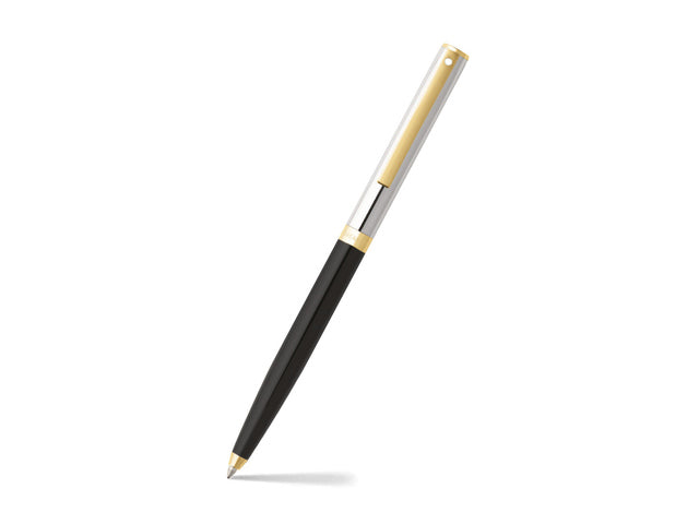 Balpen SHEAFFER Sagaris E9475 Glanzende zwarte chromen dop met gouden afwerking