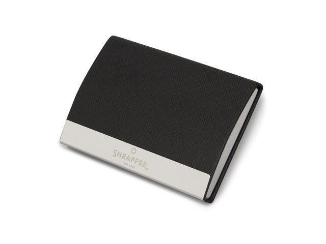 Balpen Giftset SHEAFFER 300 G9312 Glanzend zwart verchroomd met visitekaarthouder