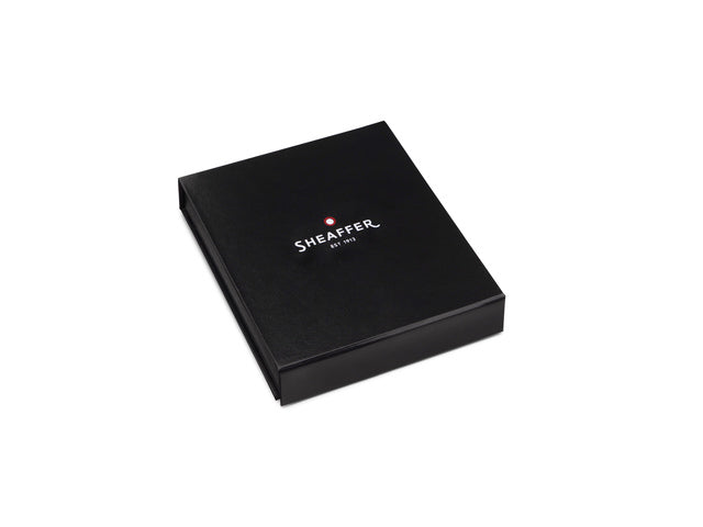 Balpen Giftset Sheaffer 100 G9322 Glanzend zwart goudkleurig met vergulde tafelklok