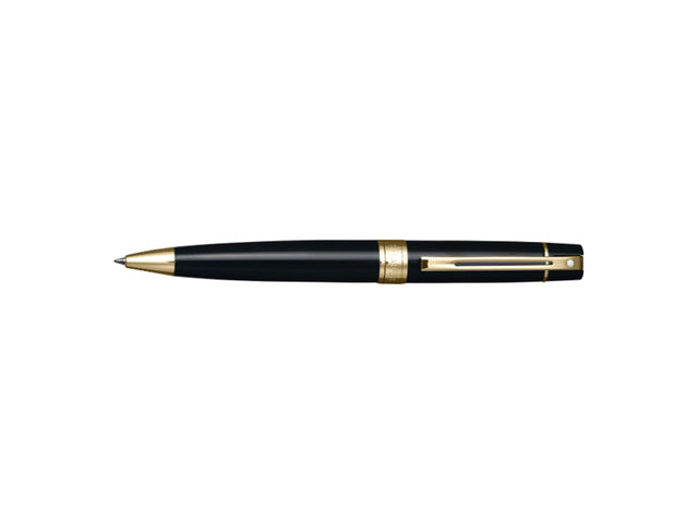 Balpen Giftset Sheaffer 300 Balpen Giftset SHEAFFER 300 G9325 Helder chroom goudkleur met lederen penetui