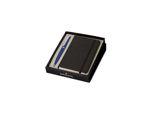 Balpen Giftset SHEAFFER VFM G9401 Neonblauw nikkel verguld met A6 notitieboek