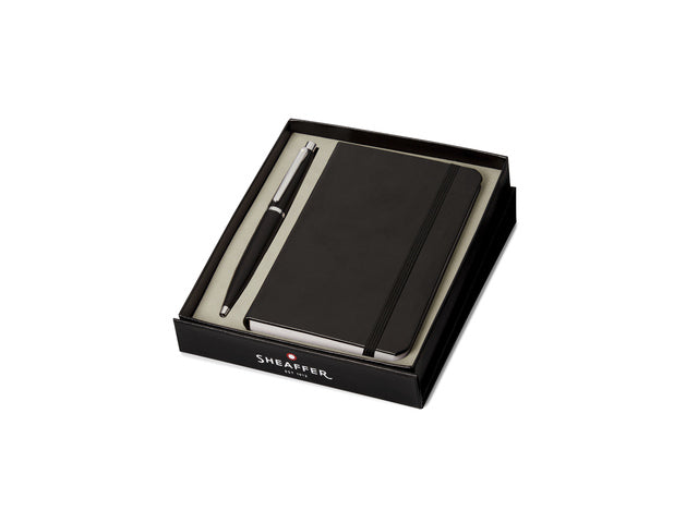 Balpen Giftset SHEAFFER VFM G9405 Matzwart nikkel verguld met A6 notitieboek