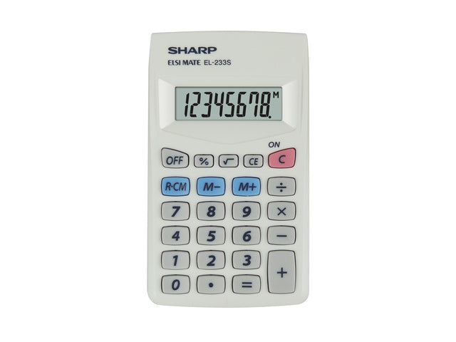 Rekenmachine Sharp EL233S grijswijzer 8 cijfers