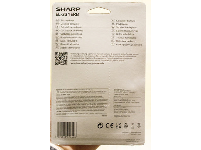 Rekenmachine Sharp-EL331ERB zilver desktop