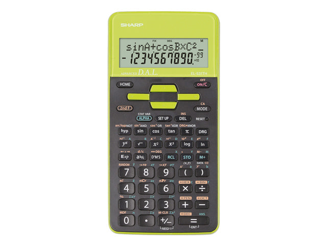 Rekenmachine Sharp EL531THGR zwart-groen wetenschappelijk