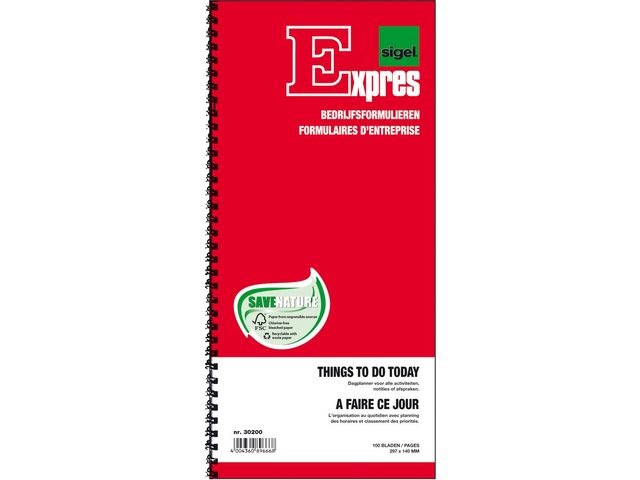Dingen om vandaag te doen Sigel Expres met spiraal 100 blad