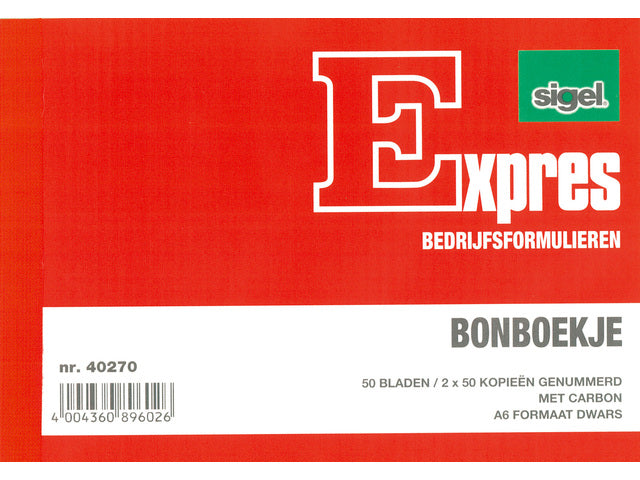 Bonboekje Sigel Expres A6 met carbonblok a 3x50 blad