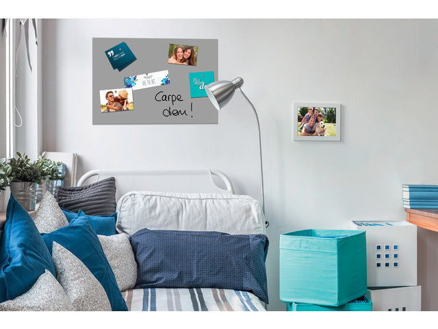 Glasmagneetbord Be!Board composiet grijs 600x400x9mm incl. magneetbord 2 magneten