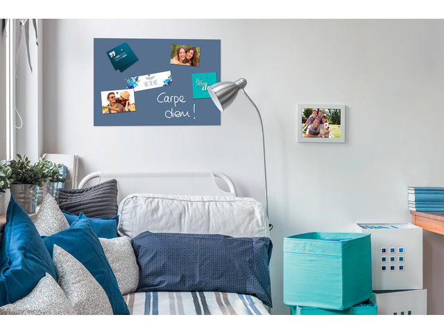 Glasmagneetbord Be!Board gepoederd blauw 600x400x9mm incl. magneetbord 2 magneten