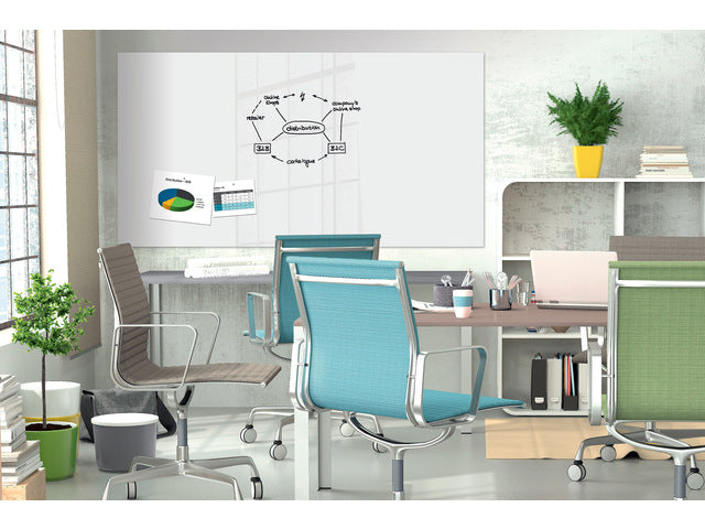 Glasmagneetbord Be!Board superwit 2400x1200x9mm incl 2 magneten