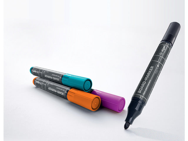 Whiteboardstift Sigel 4 kleur Zwart/cyaan/magenta/oranje.