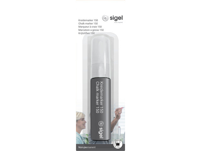 Krijtstift Sigel wit 1e pruik punt 5-15 mm