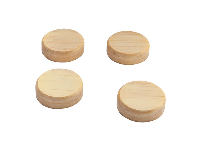 Magneten Sigel rond hout 4 stuk