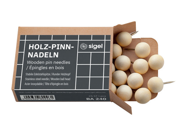 Pushpin Sigel hout 25 stuks