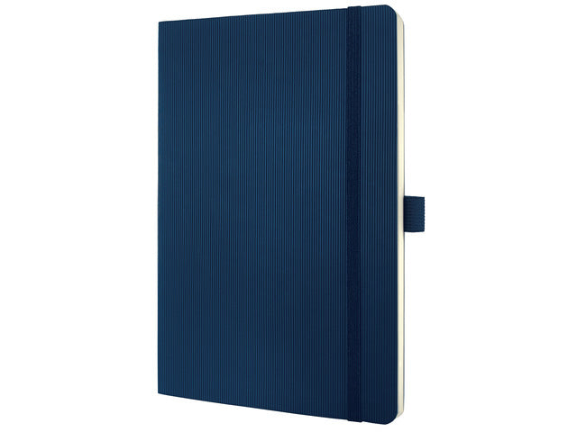 Notitieboek Conceptum Pure A5 blauw gelinieerd softcover. Nummerde pagina's, inhoudsopgave, sluiting dmv elastiek, lus voor pen, 2 leeslintjes. 194 pagina's 80 grams chamoiskleurig papier. PEFC-gecertificeerd.