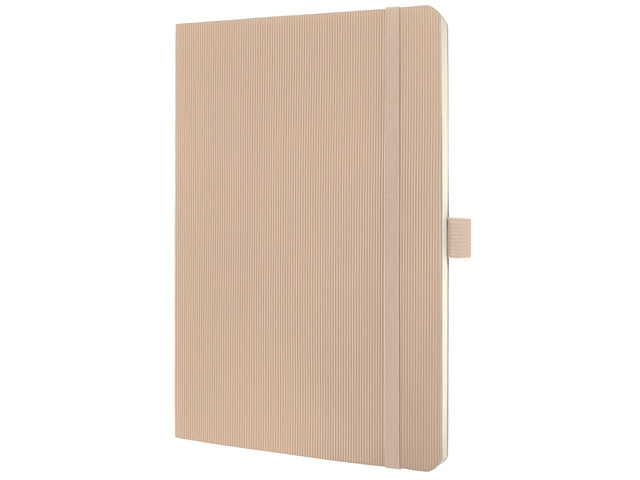 Notitieboek Conceptum A5 Beige 5mm ruit softcover. Nummerde pagina's, inhoudsopgave, sluiting dmv elastiek, lus voor pen, 2 leeslintjes. 194 pagina's 80 grams chamoiskleurig papier. PEFC-gecertificeerd. 135x210x14mm.