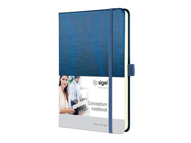 Notitieboek Conceptum A5 blauw metallic gelinieerd hardcover