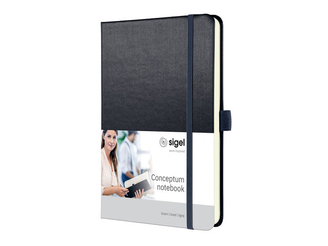 Notitieboek Conceptum A5 grijs metallic gelinieerd hardcover