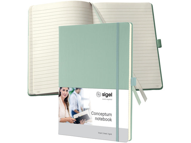 Notitieboek Conceptum A4 MINTGROEN lijn 194pag 80gr HC