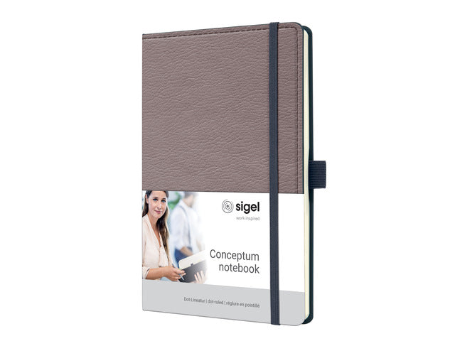 Notitieboek Conceptum A5 taupe punt-uitgelijnd 194pag 80gr HC