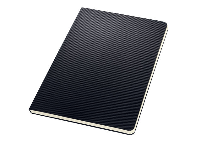 Schrijfblok Conceptum A5 zwart gelinieerd hardcover. 120 pagina's 80 grams chamoiskleurig papier. Ontmoet snelzak. 4-voudige perforatie, kopregel voor datum. PEFC-gecertificeerd.