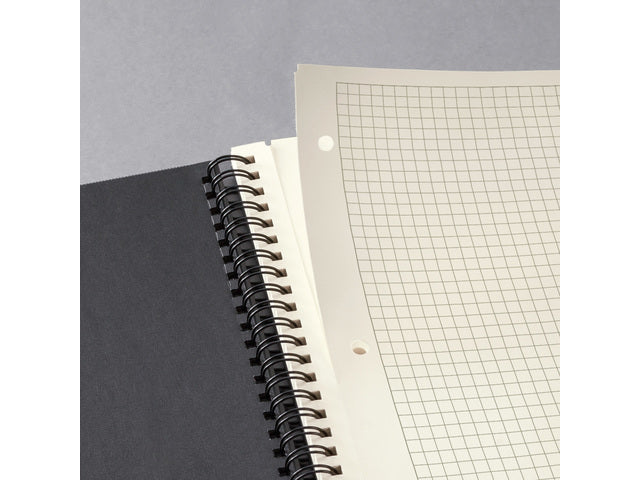Notitieblok Conceptum A4 zwart 5mm ruit hardcover. 160 pagina's 80 grams chamoiskleurig papier. Ontmoet snelzak. 4-voudige perforatie, kopregel voor datum. PEFC-gecertificeerd.