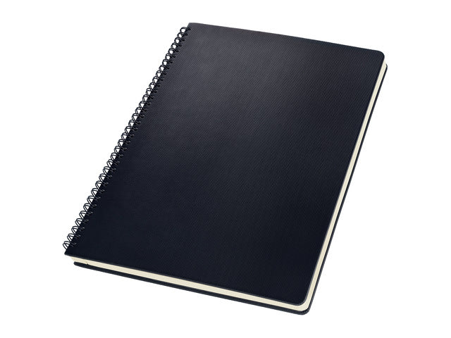 Notitieblok Conceptum A4 schwarz gelinieter Hardcover. 160 Seiten, 80 Gramm chamoiskleriges Papier. Mit Quickpocket. 4-Loch-Perforation, Datumsmarkierung. PEFC-zertifiziert