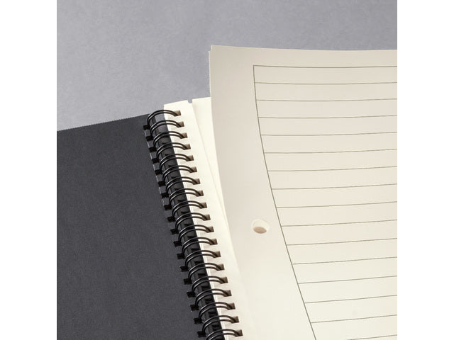 Notitieblok Conceptum A5 zwart gelinieerd hardcover. 160 pagina's 80 grams chamoiskleurig papier.M et quickpocket. 4-voudige perforatie, kopregel voor datum. PEFC-gecertificeerd