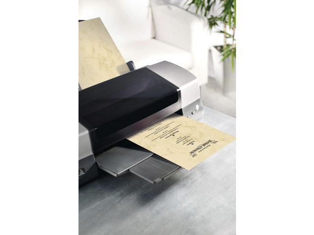 Designpapier Sigel A4, 90 g, Packung mit 100 Vel, Marmor, Beige