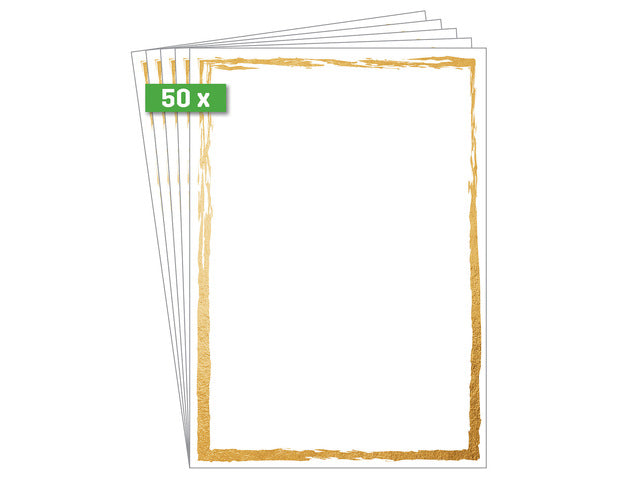 Papier met motief Sigel, Golden frame, tweezijdig motief, superieure kwaliteit karton,FSC Mix Cred (Ink/Laser/Copy), 200 g, A4, 50 vel