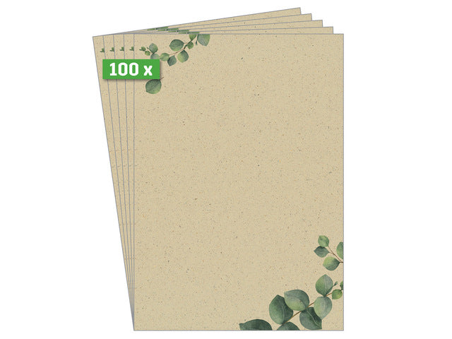 Papier mit Motiv Sigel, Eukalyptus, zwei Motive, Graspapier, FSC Mix Credit (Tinte/Laser/Kopie), 100 g, A4, 100 Vel
