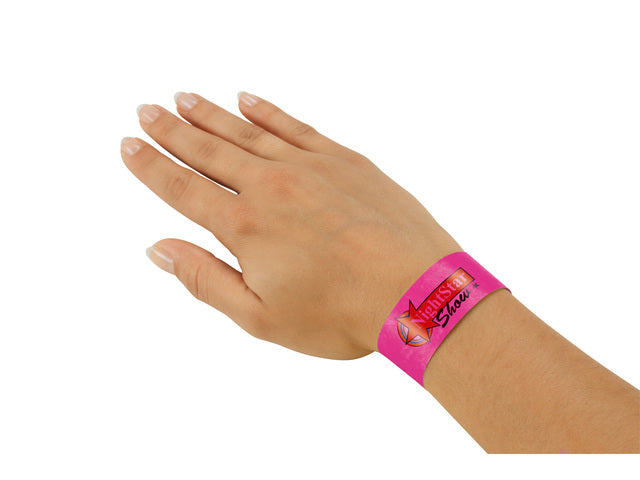 Evenementenbandjes Sigel superzacht, 255x25mm 120 stuks neon roze