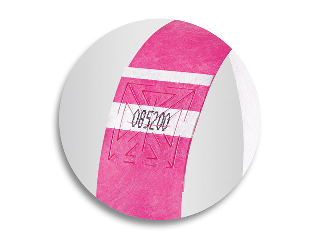 Evenementenbandjes Sigel superzacht, 255x25mm 120 stuks neon roze